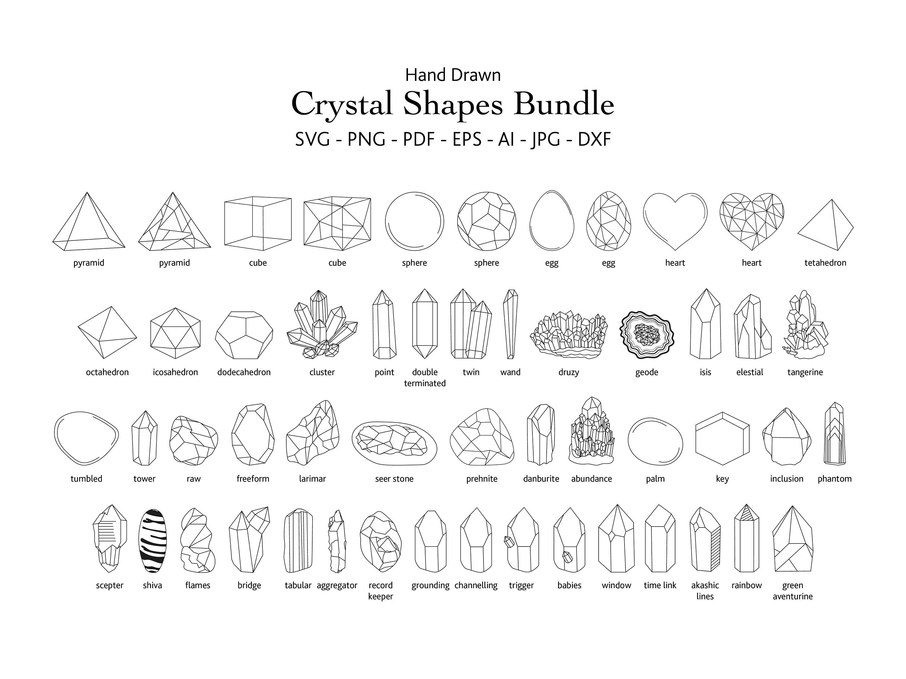 Crystal Shape SVG Bundle Gemstone Svg Crystal Cluster SVG - Etsy