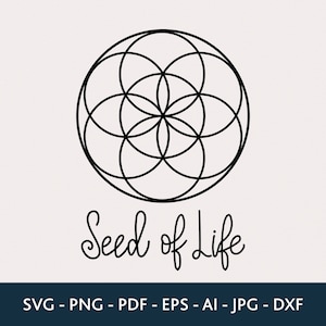 Saat des Lebens, Heilige Geometrie geschnitten Dateien, Dxf-Dateien für Laser, SVG-Dateien für Tasche, Png-Dateien für Shirt, Cricut Dateien, Vektor-Dateien