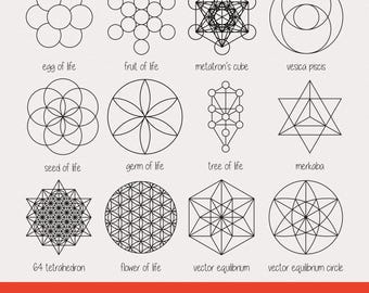 Sacred Geometry SVG Bundle | Flower of Life & Metatron’s Cube DXF PNG (Digital Download)