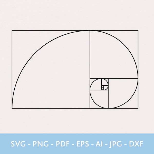 Golden Ratio SVG, Sacred Geometry Svg, Fibonacci Spiral Svg, Math Symbol Png, Svg Files for Shirt, Dxf Files for Laser