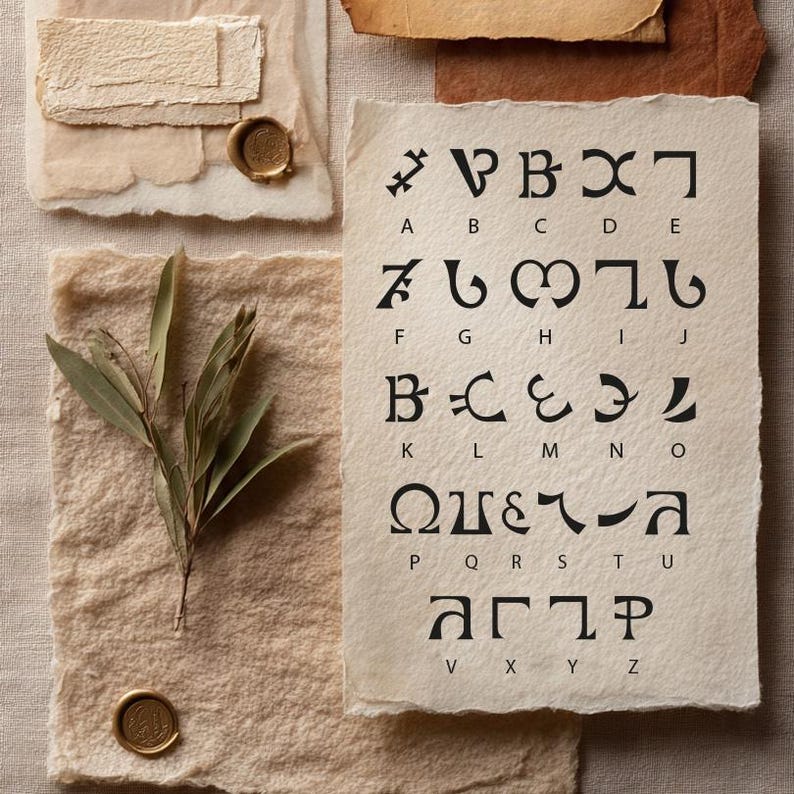 Echonian Script Enochian Alphabet Alphabet Vector Letter Set — NOT a Font (no TTF/OTF ...