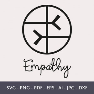Símbolo de empatía Svg, Tatuajes simbólicos, Camisa Degin, Archivos Png para taza, Impresión de arte de pared