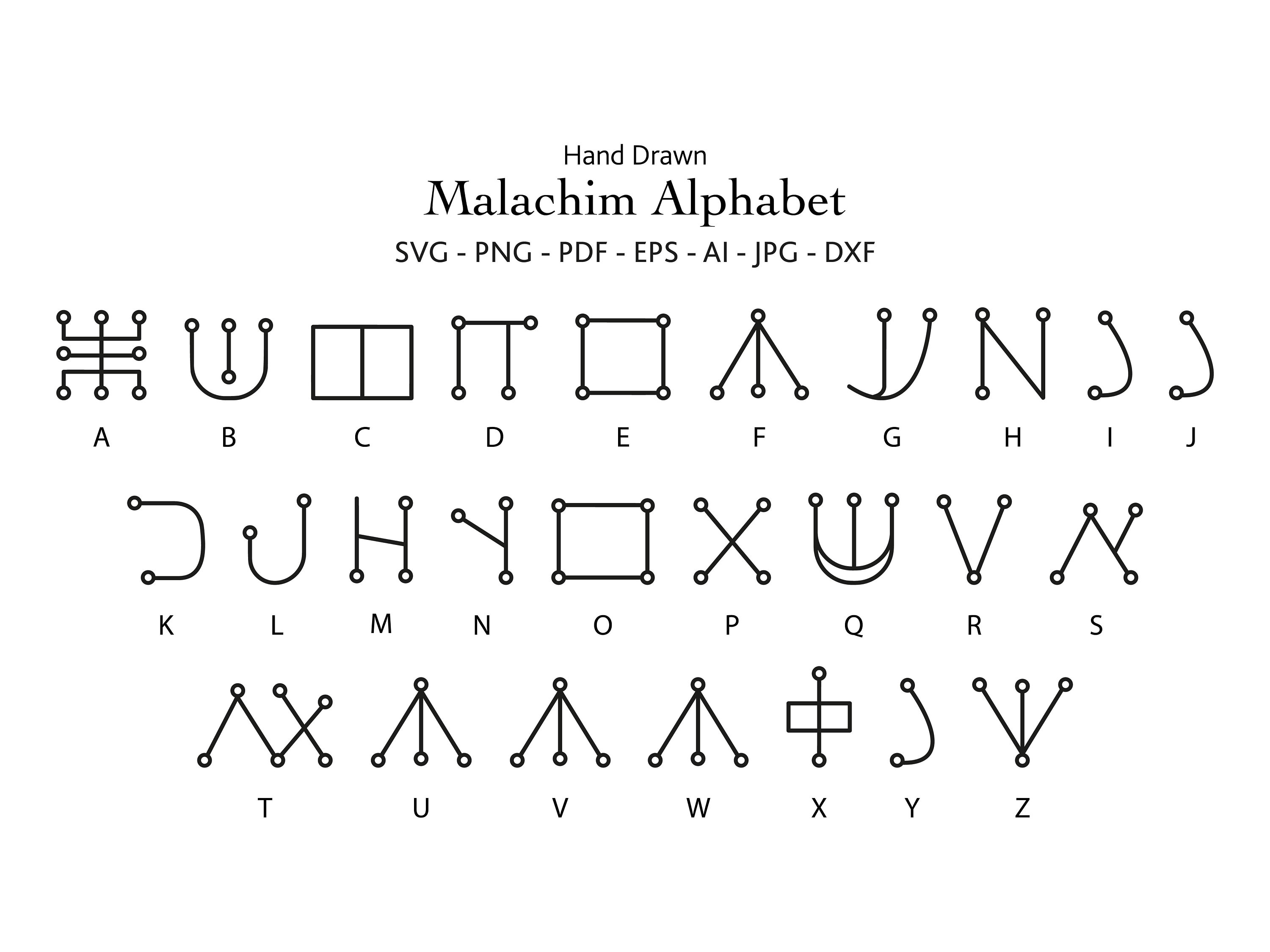 Malachim Alphabet Svg Pagan Alphabet Svg Witch's - Etsy Hong Kong