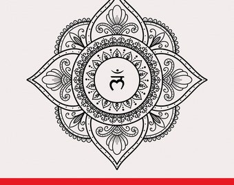 Root Chakra Mandala, Chakra SVG, Hand Drawn, Chakra Wall Art, PNG Clipart, Chakra Mandala Clipart