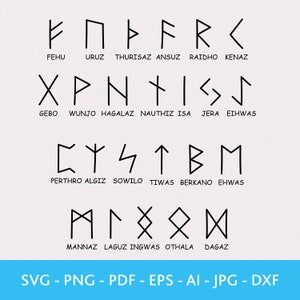 Runes Bundle SVG, Norse Symbol Clip Art, Viking Alphabet, Celtic Runes Svg, DXF files for Laser, SVG files for shirt, Digital Download