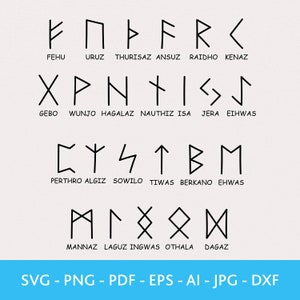 Runes Bundle SVG, Norse Symbol Clip Art, Viking Alphabet, Celtic Runes Svg, DXF files for Laser, SVG files for shirt, Digital Download