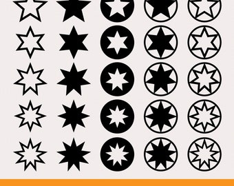 Stars Bundle Svg, Star Vector Files, Star Clip Art, Pentagram Svg, Hexagram Svg, Septagram Svg, Octagram Svg, Nanogram Svg