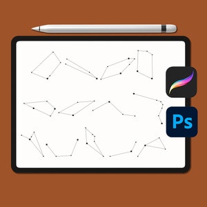 Lacaille Constellations Procreate-penselen, Procreate-stempels, Photoshop-penselen