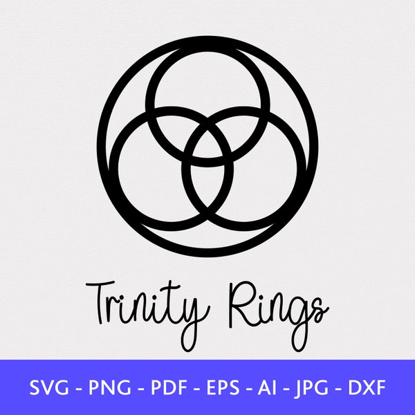 Trinity Ring Symbol Svg, Clipart Files, Hand Drawn, CNC Files