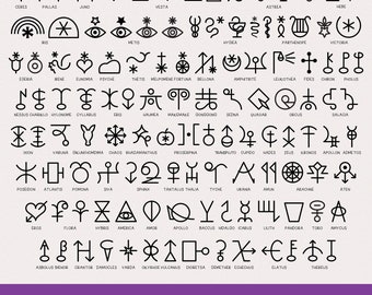 Ensemble astrologie symbole astéroïde SVG : horoscope signes du zodiaque (téléchargement numérique)