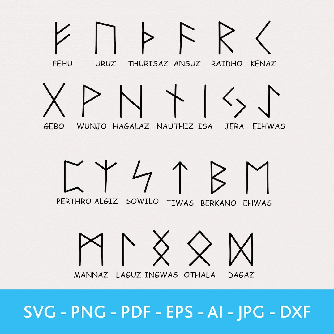 Random Rune Symobol Buy Runes Symbol Set Vector Pack: 24 Runic Alphabet Sigils for Cutting ...