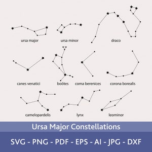 Ursa Major sterrenbeelden Svg bundel, astrologie symbool, Ursa Major familie