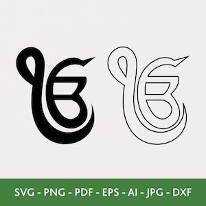 Conjunto de vectores del símbolo Ek Onkar: ícono espiritual sij (descarga digital)