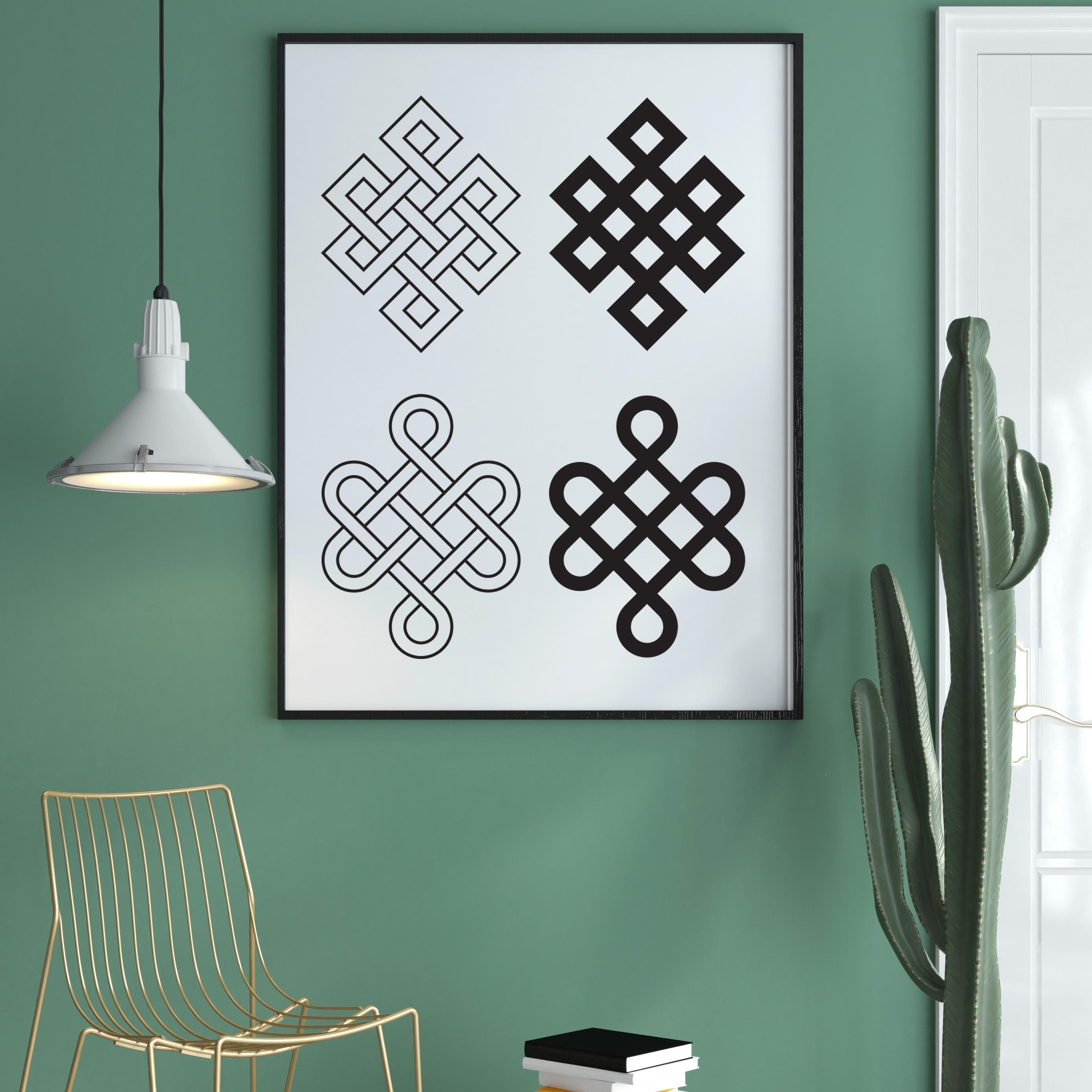 Endless Knot Vector Set: Buddhist Eternal Knot Icons for Cricut