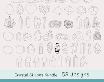 Crystal Shape SVG Bundle, Gemstone Svg, Crystal Cluster SVG, Vinyl & Craft Cutting File, Clip Art Digital Download