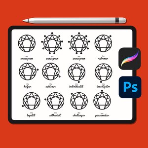 Procreate Enneagram Brushes, Photoshop Brushes, Photoshop Stamps, ABR Files, Brushset Files, Procreate Brushes, Procreate Stamps