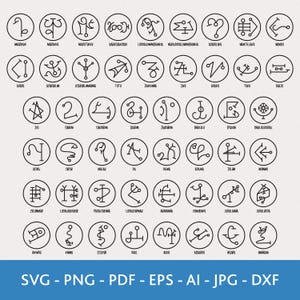 マルドゥク シンボル バンドル SVG、マルドゥクの 50 の名前、シュメールのシンボル、古代のシンボル SVG、ベクター シンボル、ドゥッガ シンボル