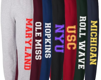 College Sweatpants Personalized | College Apparel | College Apparel Custom | College Merch