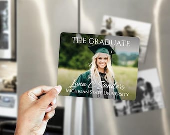 Imán de graduación / Imán para graduados / Imán para el refrigerador escolar / Imán para anunciar la fecha de graduación / Imán para el lavavajillas