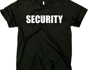 Camiseta negra de SEGURIDAD. M-3XL Personal del evento (delante y detrás)