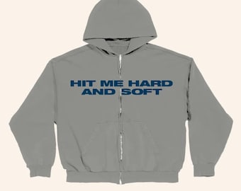 Hit me harde en zachte hoodie met rits