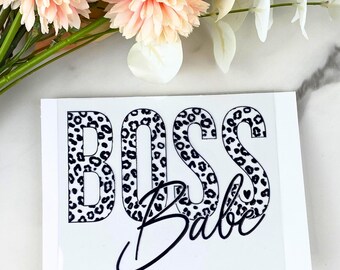 Boss Babe UV DTF Decal, Small Business Owner, ceo, Leopard Print, Uv dtf, UVDTF, Cup Wraps, Tumbler Decal, 16 oz cup wrap