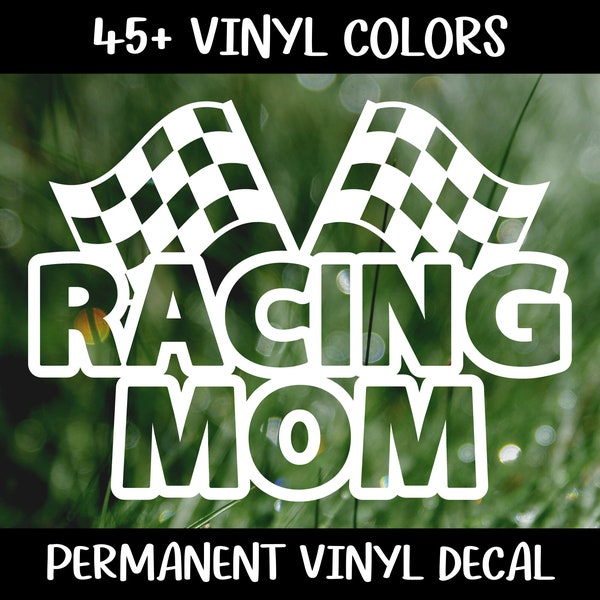 Racing Mom, Motocross Mom, Racing Life, Checkered Flag, Dirt Track Racing, Drag Racing, Mother's Day Gift, Racing Decal, Racing Sticker