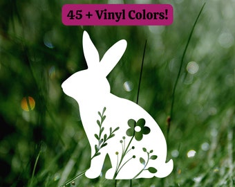 Bunny Vinyl Decal, Car Decal, Laptop Decal, Water Bottle Decal, Bunny Bumper Sticker, Cute Decal, Rabbit Decal, Rabbit Sticker