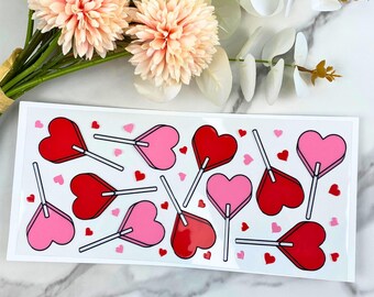 Heart Suckers Valentine UV DTF 16 oz Wrap, Naklejka w kształcie serca, UV dtf, UVDTF, Walentynki, Owijki na kubki, Naklejka na kubek, Owijka na kubek 16 oz