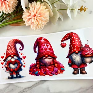 Gnomes Valentine UV DTF 16 oz Wrap, Gnome Sticker, Uv dtf, UVDTF, Valentine's Day, Cup Wraps, Tumbler Decal, 16 oz cup wrap