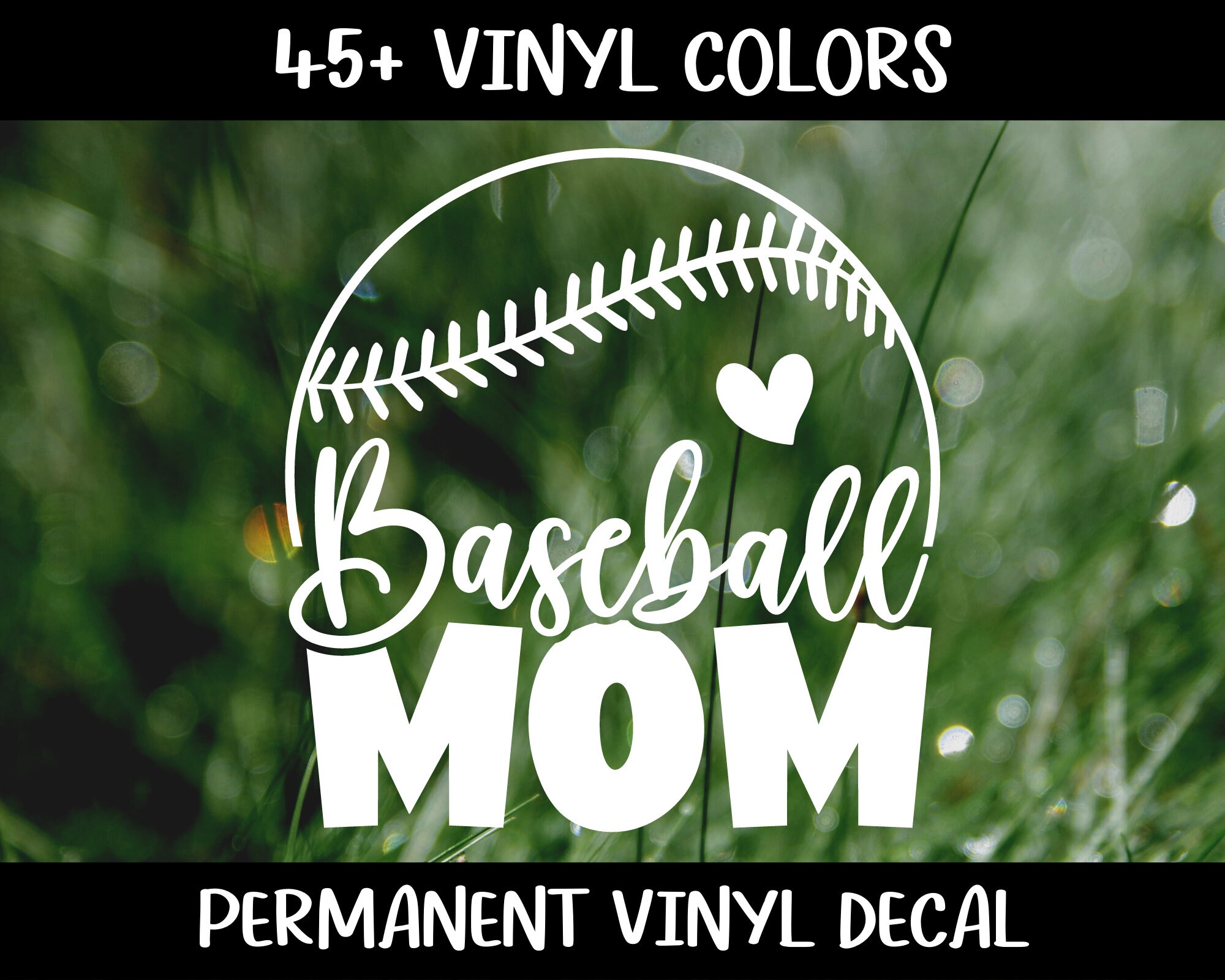 Baseball Mom and Baseball Heart Glitter Tattoo Stickers –