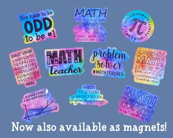 Math Teacher Stickers, Teacher Gifts, Teacher Quote Stickers, Teacher Magnets, Teacher Appreciation Gift, Funny Teacher Sticker, Math Humor