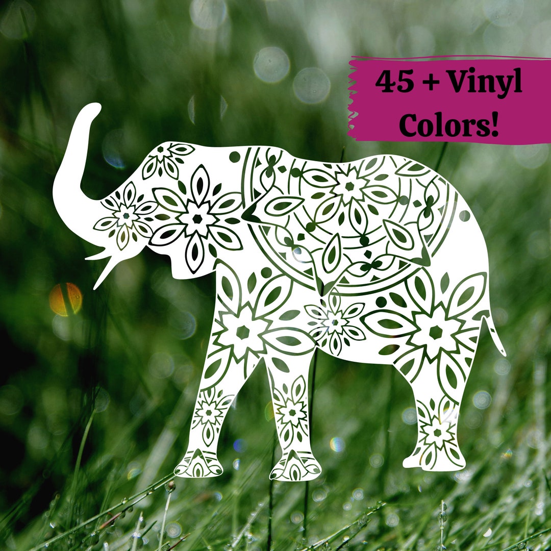 Elephant Vinyl Decal Car Decal Laptop Decal Water Bottle Etsy