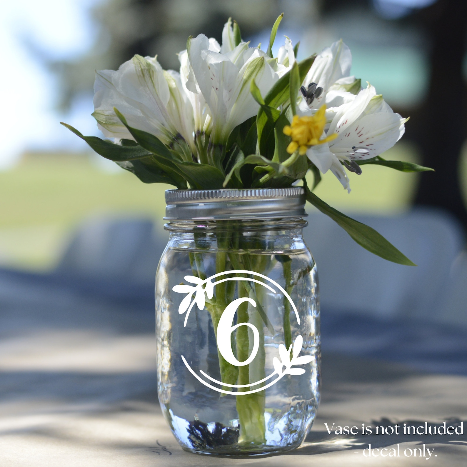 Table Number Vinyl Decals Wreath Table Numbers Wedding Table Etsy