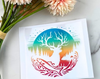 Deer UV DTF Decal, Hunting Sticker, Deer, Buck, Uv dtf, UVDTF, Cup Wraps, Tumbler Decal, 16 oz cup wrap