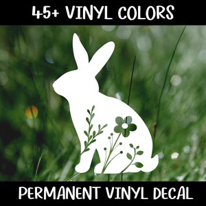 Bunny Vinyl Decal, Car Decal, Laptop Decal, Water Bottle Decal, Bunny Bumper Sticker, Cute Decal, Rabbit Decal, Rabbit Sticker