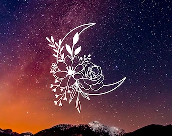 Moon Decal, Crescent Moon Decal, Decal for laptop, Car Decal, tumbler decal, cup decal, mug decal