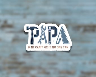 Papa Magnet or Sticker for Fathers Day, 3inch