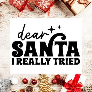 Christmas Decal, Dear Santa Decal, Winter Decal, Holiday Decal, Retro Christmas, Christmas Decor Christmas Sticker