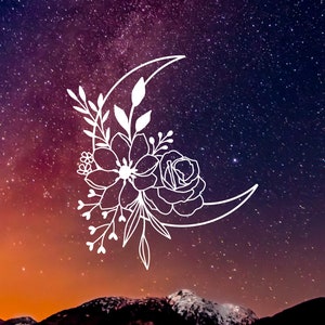 Moon Decal, Crescent Moon Decal, Decal for laptop, Car Decal, tumbler decal, cup decal, mug decal