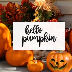 Hello Pumpkin Fall Pumpkin Decal, Fall Home Decor, Fall Decal, Fall Sticker