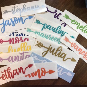 Personalized Name Decal, Arrow Name Decal, Decal, Name sticker, Vinyl Decal, Cup Decal, Tumbler Decal, Laptop Decal, Car Decal, Home decor