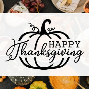 Happy Thanksgiving Decal, Pumpkin Decal, Fall Pumpkin Decal, Fall Decal, Decal for laptop, Car Decal, tumbler decal, cup decal, mug decal