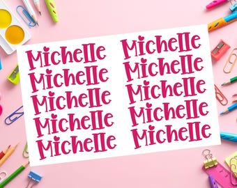 Custom name decal, Name decal,  Decals for School, Name Decals, 10 Name Decals, Name Stickers, Name Labels, Love it Font