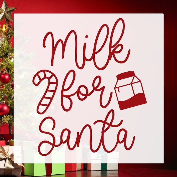 Milk for Santa Decal, Christmas Decal, Believe Decal, Winter Decal, Holiday Decal, Christmas Decor