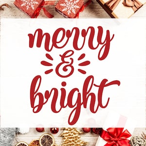 Christmas Decal, Christmas Sticker, Winter Decal, Holiday Decal, Snowflakes Decal, Christmas Decor, Merry and Bright Decal