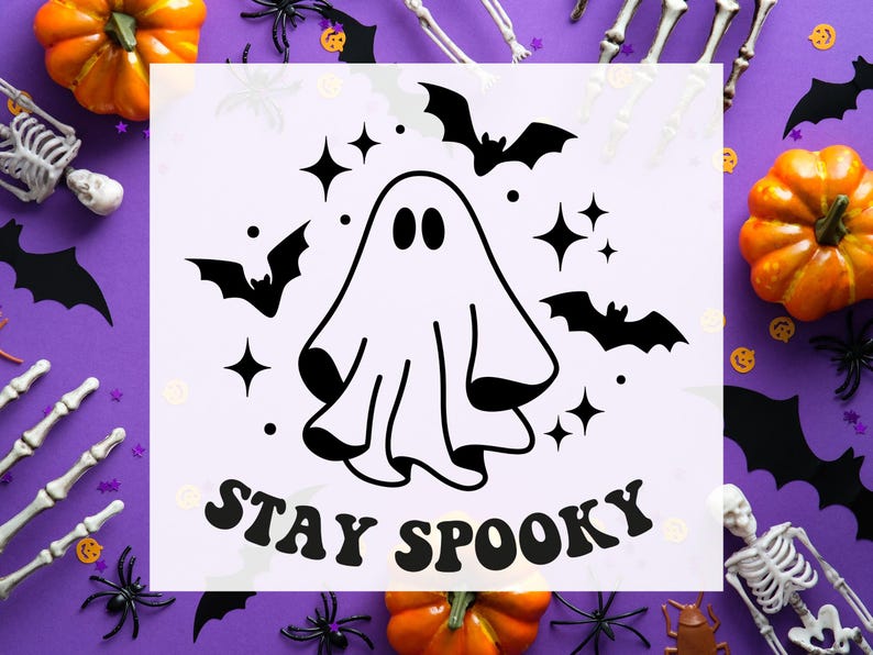 Ghost Decal, Stay Spooky Decal, Halloween, Fall Decal, Decal for laptop, Car Decal, tumbler decal, cup decal, mug decal image 1