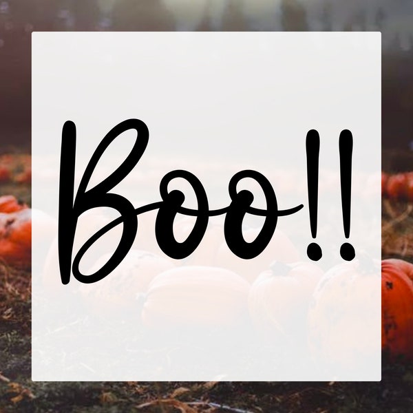 Boo Halloween Decal, Pumpkin Decal, Boo Decal, Fall  Decal, Holiday Decal, Ghost Decal, Halloween Decor, Halloween Bucket Decal