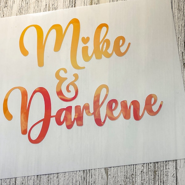Couple Decal, Personalized Name Decal, Name Decal, Decal, Name sticker, Vinyl Decal, Cup Decal, Tumbler Decal, Laptop Decal, Car Decal