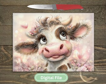 Highland Cow Cutting Board PNG | Farmhouse Kitchen Decor (Digital Download)